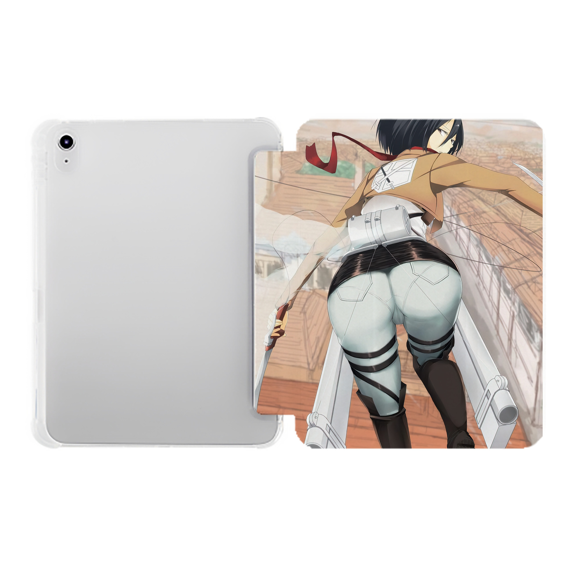 （画像用） 進撃の巨人 Attack on Titan IPad ケース ペン収納付き 三つ折りスタンド PUレザー×シリコン 対応機種9.5/10.5/10.9インチ